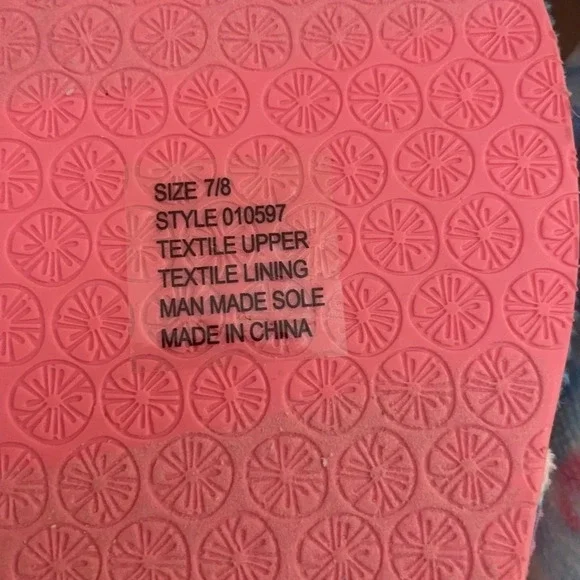 Lilly Pulitzer Bondi Blue My Little Peony Slippers Pool Shoes Preppy Size 7/8 - Picture 8 of 8